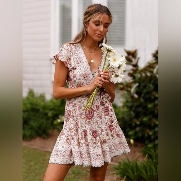 Floral Print Mini Dress - Picture 1 of 8